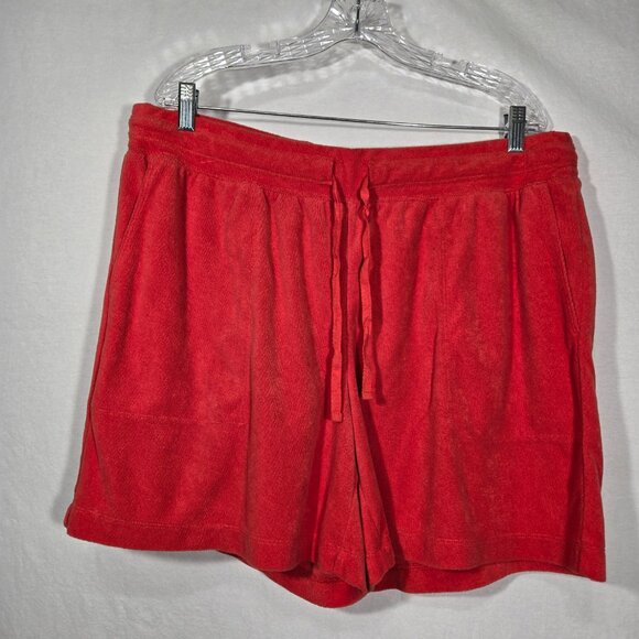 J. JILL Fit Relaxed Versatile ORANGE Terry Drawstring Pockets Short Size XL PET. - Picture 4 of 16